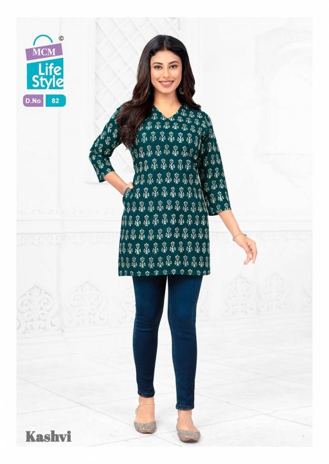 Kashvi Vol 6 By Mcm Printed Cotton Ladies Top Wholesale Shop In Surat
